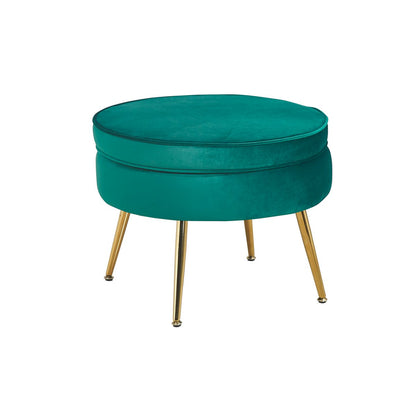 Runder Samt-Pouf Grün | VIA X SELECTION