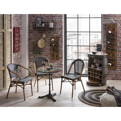 Bistrostuhl in Rattanoptik mit beigem Aluminiumgestell im 2er-Set | VIA X SELECTION
