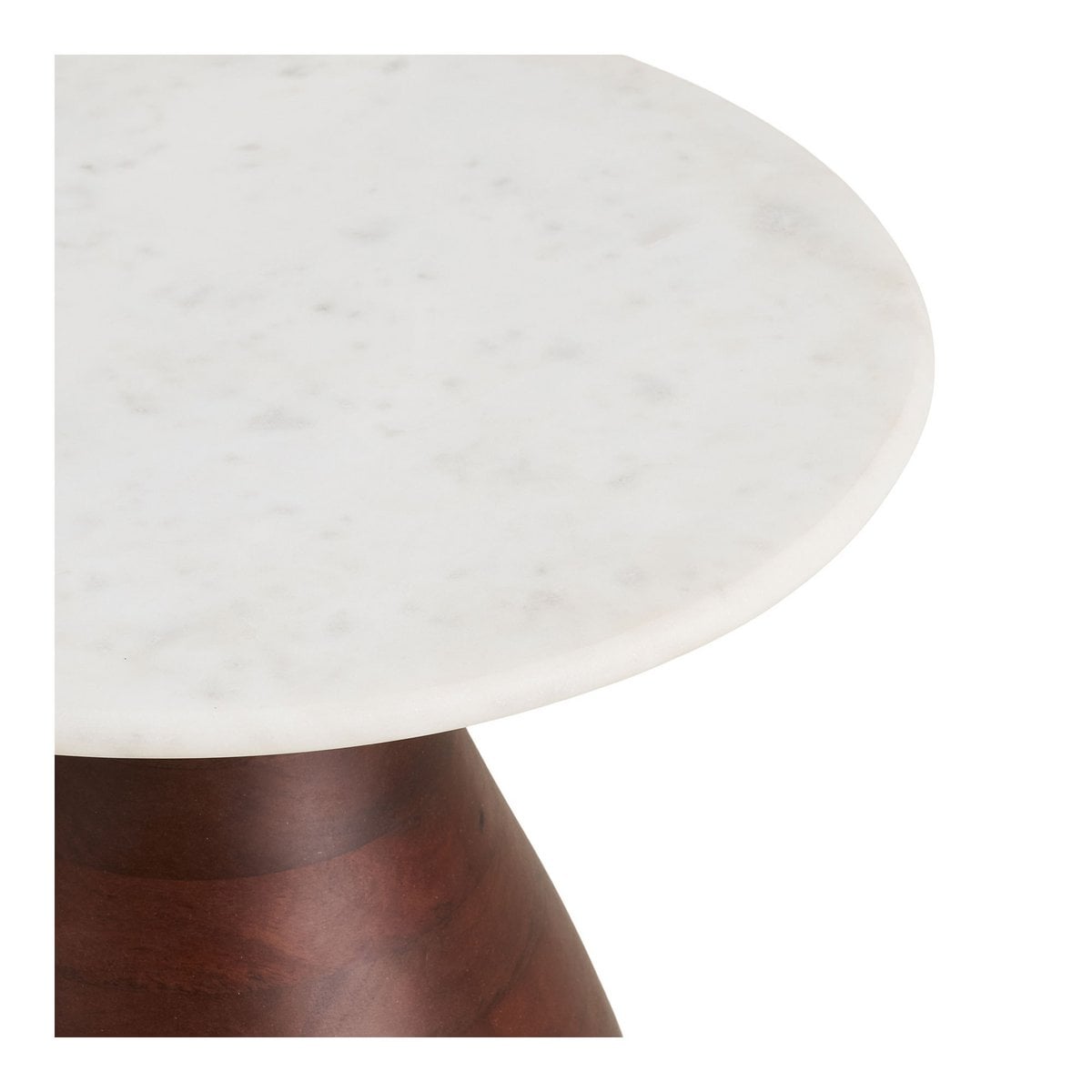 Runder Beistelltisch aus Marmor und Mangoholz, Ø, 40 × 41 cm | VIA X SELECTION