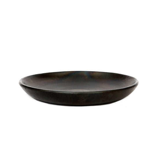 Schwarzer Teller aus gebrannter Terrakotta 26 cm | VIA X SELECTION