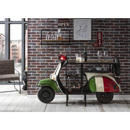 Bartisch aus recyceltem Scooter handbemalt, 170 × 66 × 105 cm | VIA X SELECTION