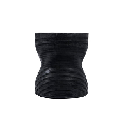 Hocker aus Suarholz schwarz mit organischer Maserung | VIA X SELECTION