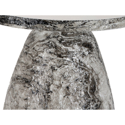 Beistelltisch mit Marmoroptik-Sockel, 42 × 42 × 29 cm | VIA X SELECTION