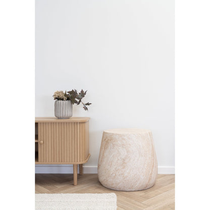 Runder Beistelltisch in Naturweiß Ø 47,5 × 41 cm | VIA X SELECTION