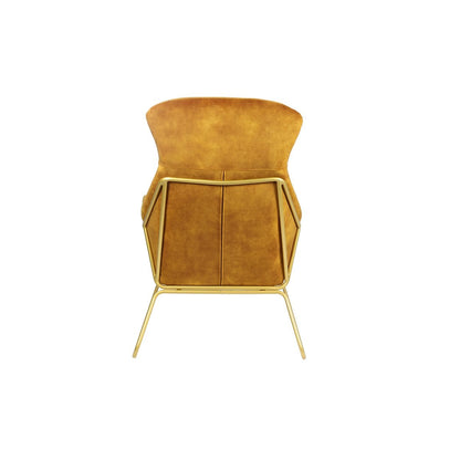 Relaxsessel aus Velours gold mit messingfarbenem Gestell | VIA X SELECTION