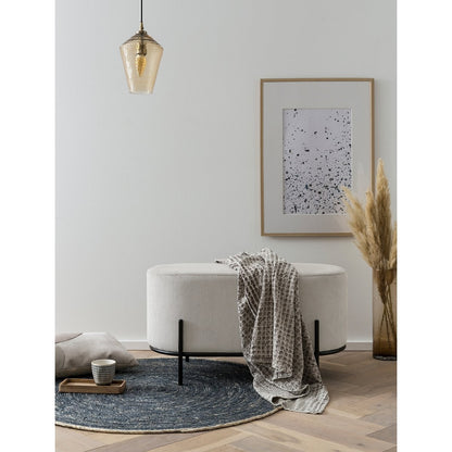 Polsterhocker aus Cordoptik beige mit rechteckiger Form | VIA X SELECTION