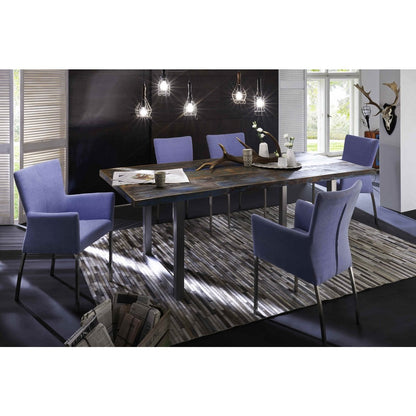 Esstisch Altholz mehrfarbig silberfarbenes Gestell, 180 × 100 cm | VIA X SELECTION