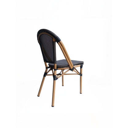 Bistrostuhl in Rattanoptik mit beigem Aluminiumgestell im 2er-Set | VIA X SELECTION