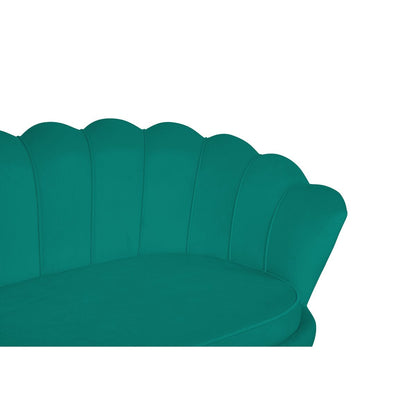 3-Sitzer-Muschelsofa aus Samt in Grün mit goldfarbenem Metallgestell | VIA X SELECTION