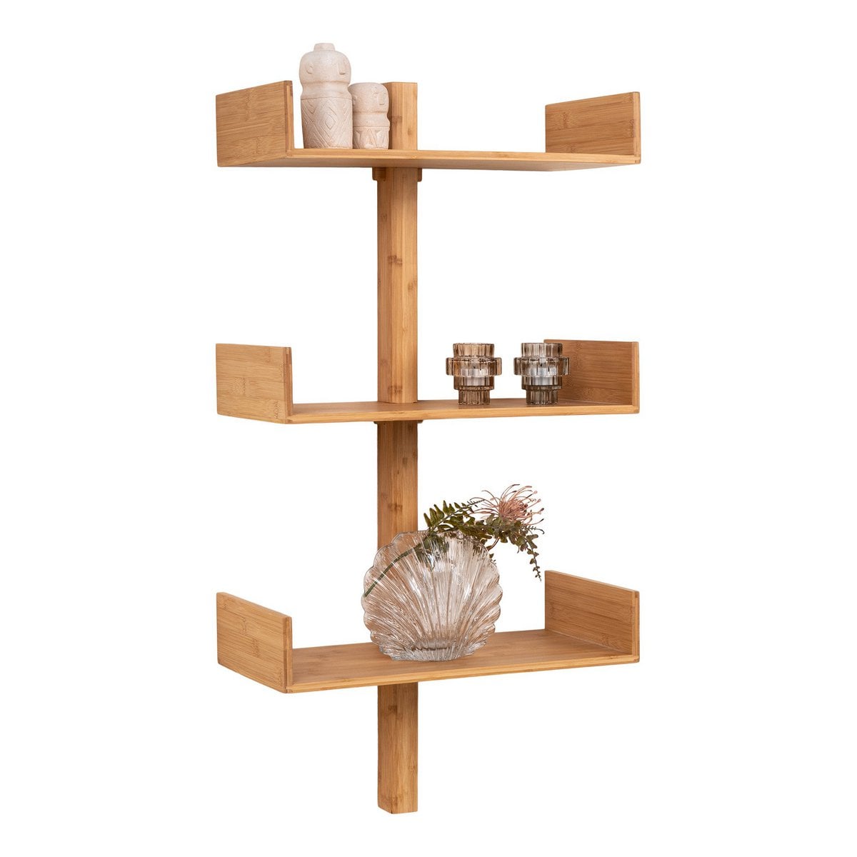 Wandregal aus Bambus natur, 50 × 25 × 102 cm | VIA X SELECTION