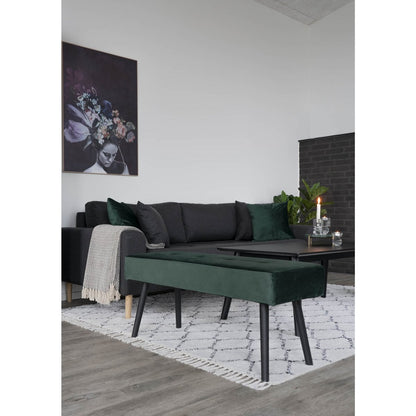 Sitzbank aus Samt dunkelgrün 100 cm | VIA X SELECTION