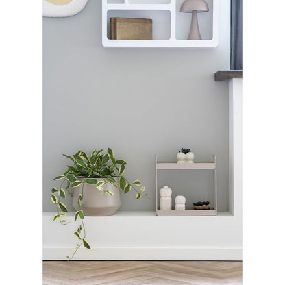 Kleines Regal mit 2 Ebenen beige, 30 × 15 × 31 cm | VIA X SELECTION