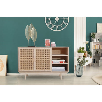 Sideboard mit Rattanfront, 36 × 100 × 65 cm | VIA X SELECTION