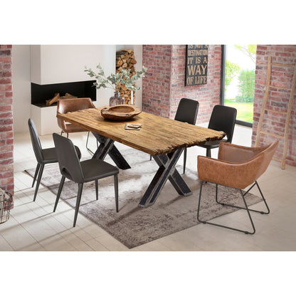 Esstisch recyceltes Teak X-Gestell, 200 × 100 cm | VIA X SELECTION