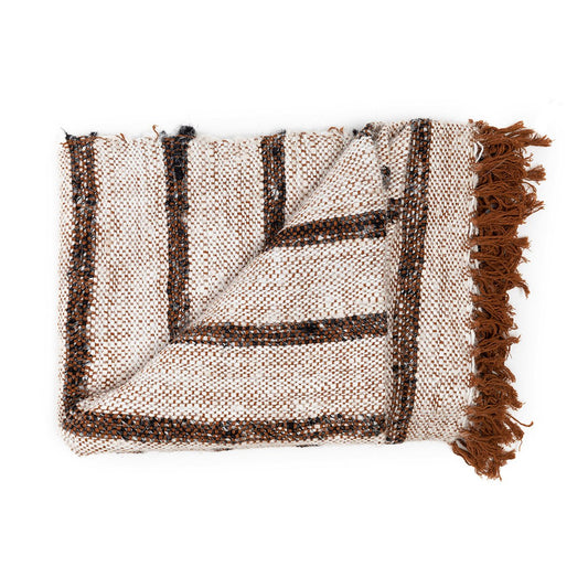 Plaid aus Baumwolle in Weiß mit Waffelstruktur, 130 × 170 cm | VIA X SELECTION
