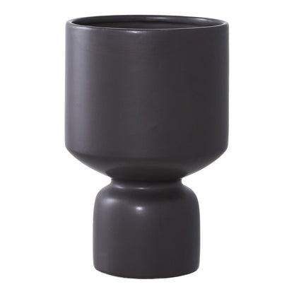 Blumentopf aus Keramik, Schwarz, 15 × 15 × 23,5 cm | VIA X SELECTION