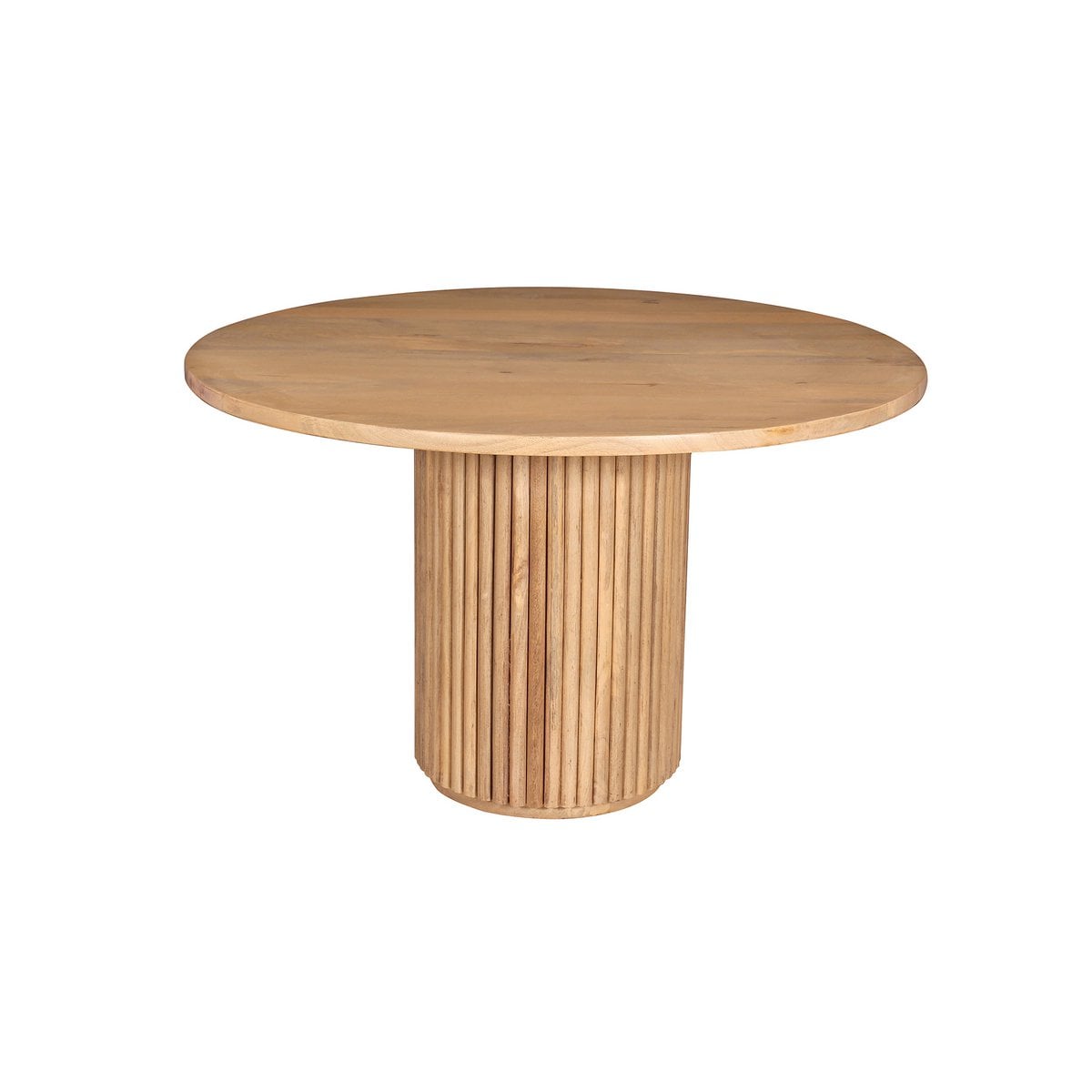 TOM TAILOR Home runder Esstisch Mangoholz gerippter Mittelfuß 120 cm | VIA X SELECTION