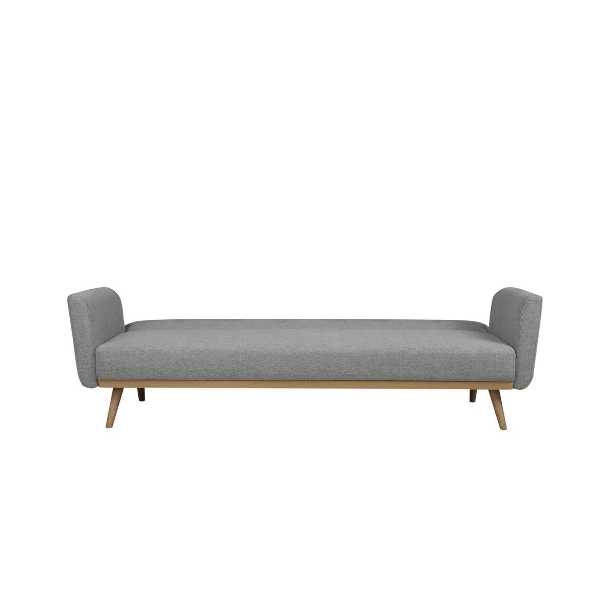 Schlafsofa in hellgrauem Feinstrukturstoff mit Holzgestell | VIA X SELECTION