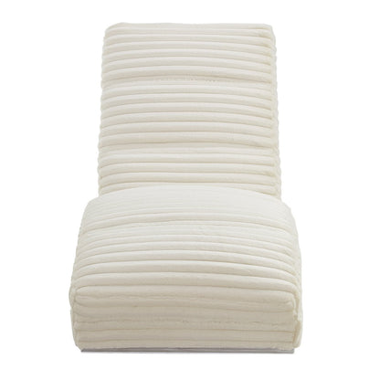 Chaiselongue aus beigem Plüsch-Cord mit Metallgestell | VIA X SELECTION