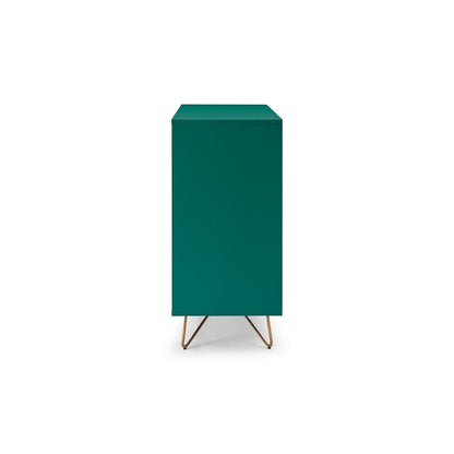 Kommode grün mit 4 Schubladen, 40 × 90 × 90 cm | VIA X SELECTION