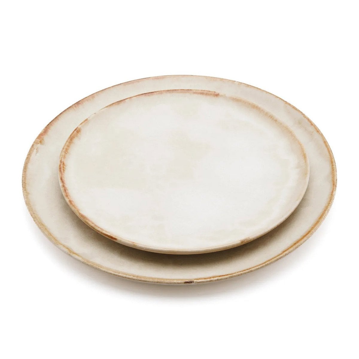 Speiseteller aus Steinzeug in Weiß mit Goldton, Ø 28 cm | VIA X SELECTION