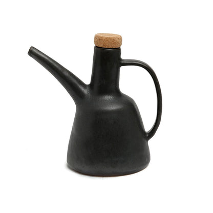 Ölflasche aus schwarzem Steinzeug 16,5 cm | VIA X SELECTION
