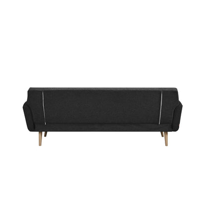 Schlafsofa in schwarzem Feinstrukturstoff mit Holzgestell | VIA X SELECTION
