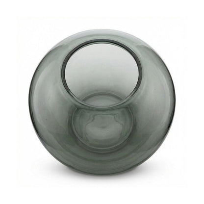 Runde Vase aus rauchgrauem Glas | VIA X SELECTION