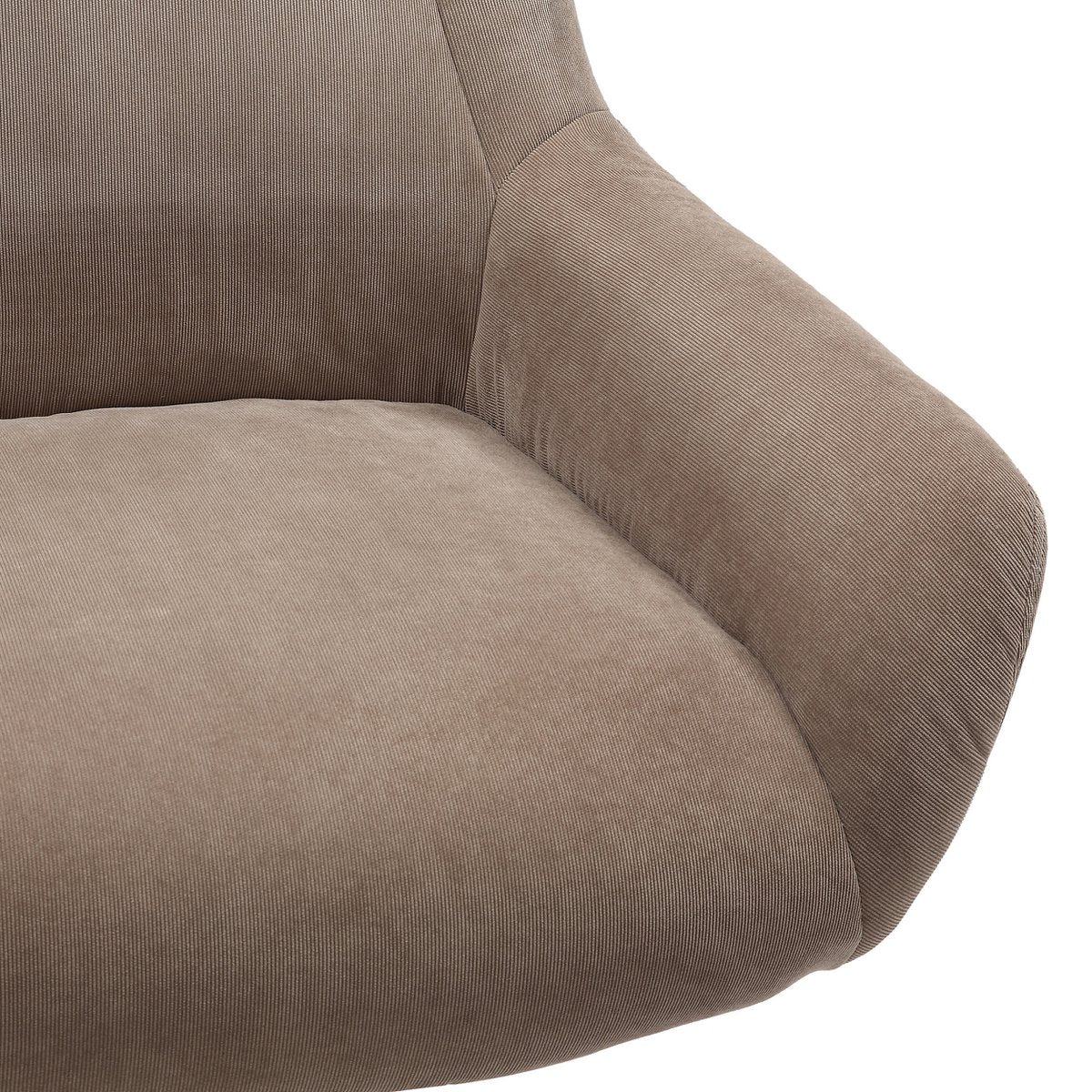 Drehsessel mit Hocker in Cord-Optik braun | VIA X SELECTION