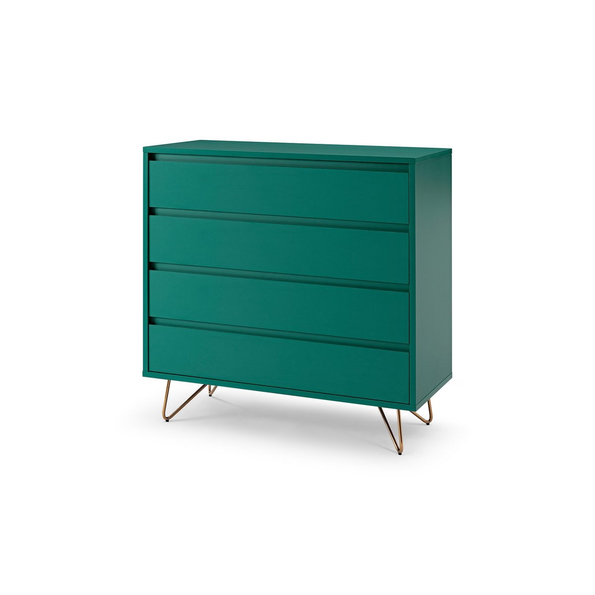 Kommode grün mit 4 Schubladen, 40 × 90 × 90 cm | VIA X SELECTION