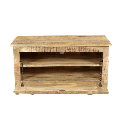 Schuhschrank aus Mangoholz mit Muschelgriffen, 40 × 85 × 45 cm | VIA X SELECTION