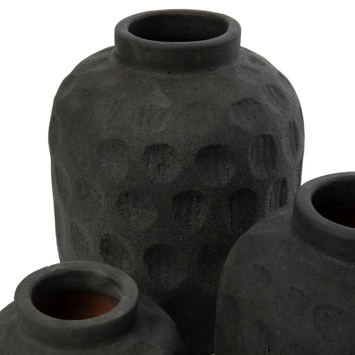 Schwarze Terrakotta-Vase in kompakter Form | VIA X SELECTION