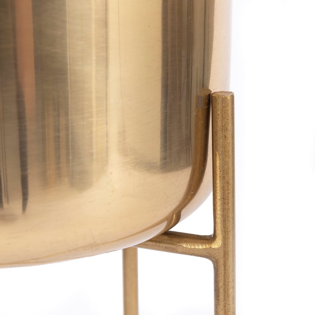 Pflanzgefäß auf Stand aus Aluminium, messingfarben, 20 ×, 20 × 42 cm | VIA X SELECTION