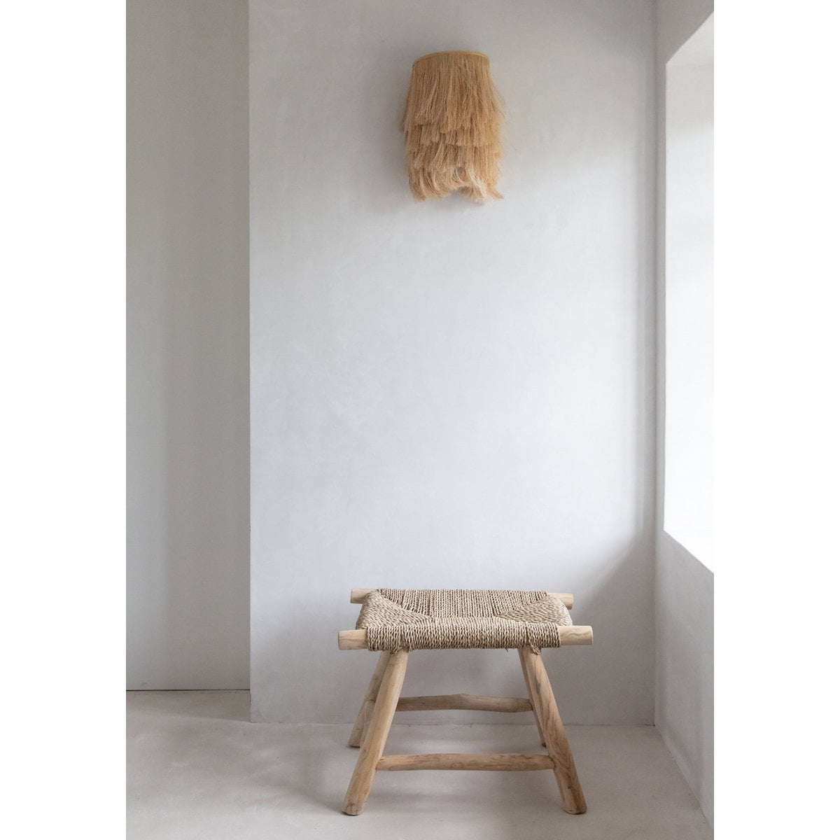 Hocker aus Seegras natur mit rechteckiger Form | VIA X SELECTION