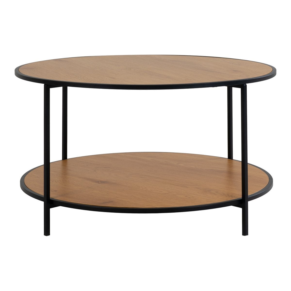 Runder Couchtisch aus Holzwerkstoff in Eichenoptik, Ø, 80 × 45 cm | VIA X SELECTION