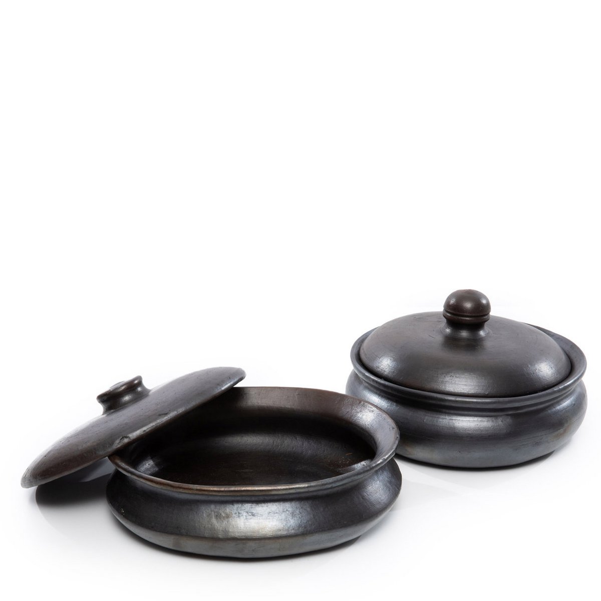 Serviertopf aus schwarzer Terrakotta mit Deckel | VIA X SELECTION