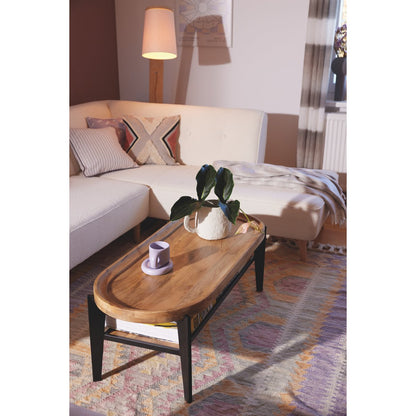 TOM TAILOR Home Couchtisch aus Mangoholz mit Tablett und Ablage, 50 × 120 × 40 cm | VIA X SELECTION