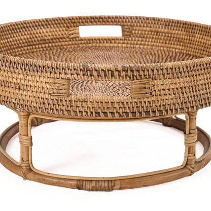 Rundes Rattan-Tablett in Naturbraun, Ø 50 cm | VIA X SELECTION