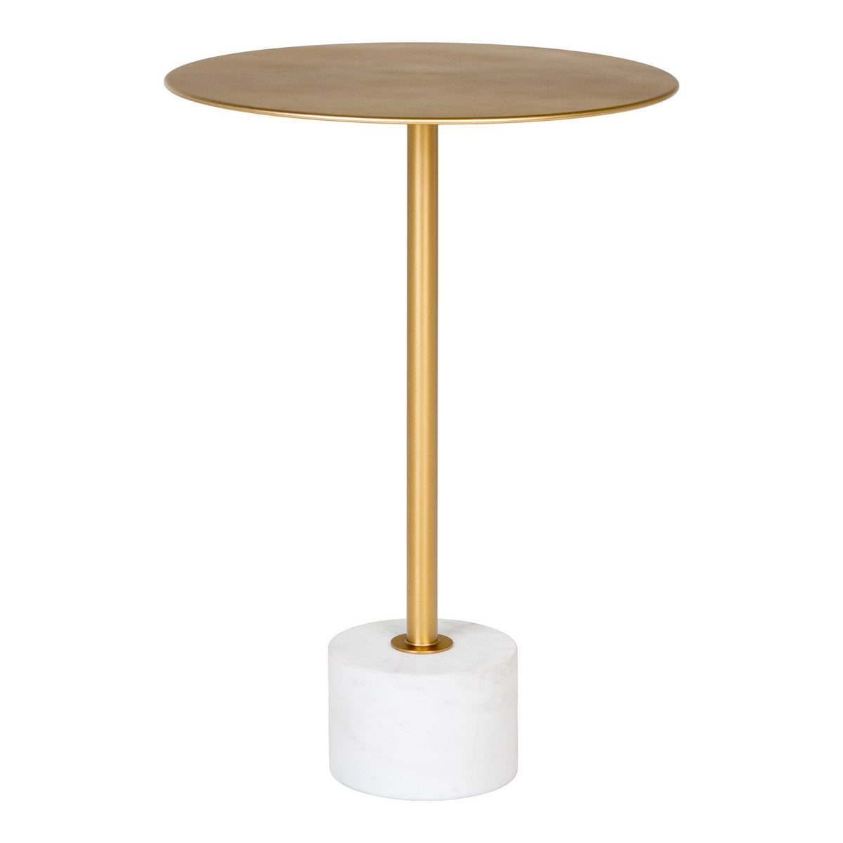 Hoher Beistelltisch aus Marmor und Messing, Ø, 41 × 58 cm | VIA X SELECTION