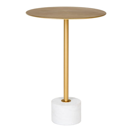 Hoher Beistelltisch aus Marmor und Messing, Ø, 41 × 58 cm | VIA X SELECTION