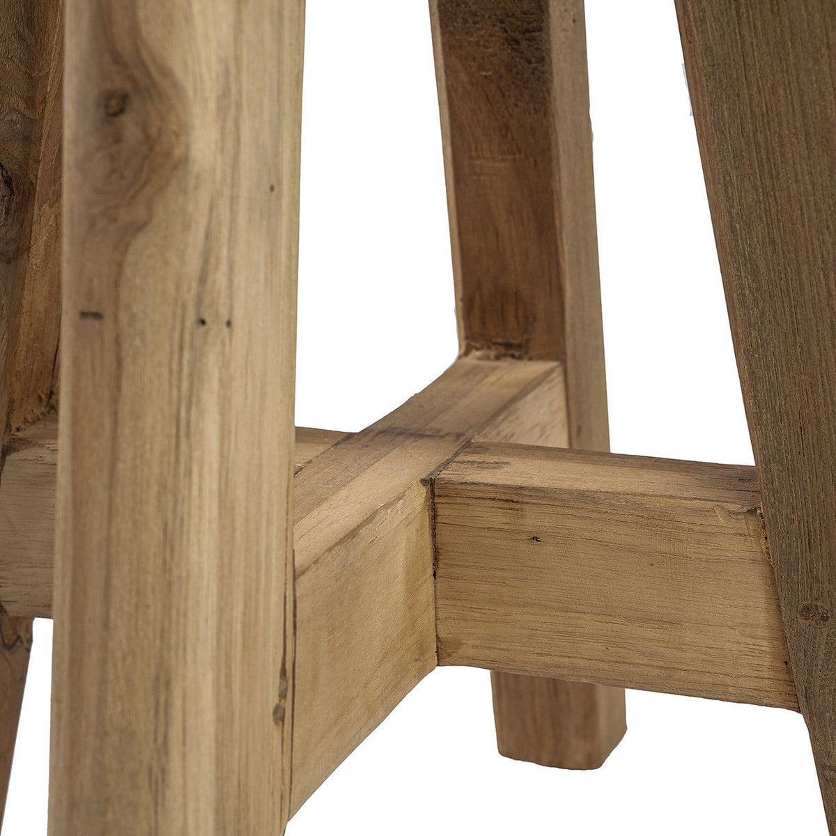 Hocker aus Teakholz natur mit runder Sitzfläche | VIA X SELECTION