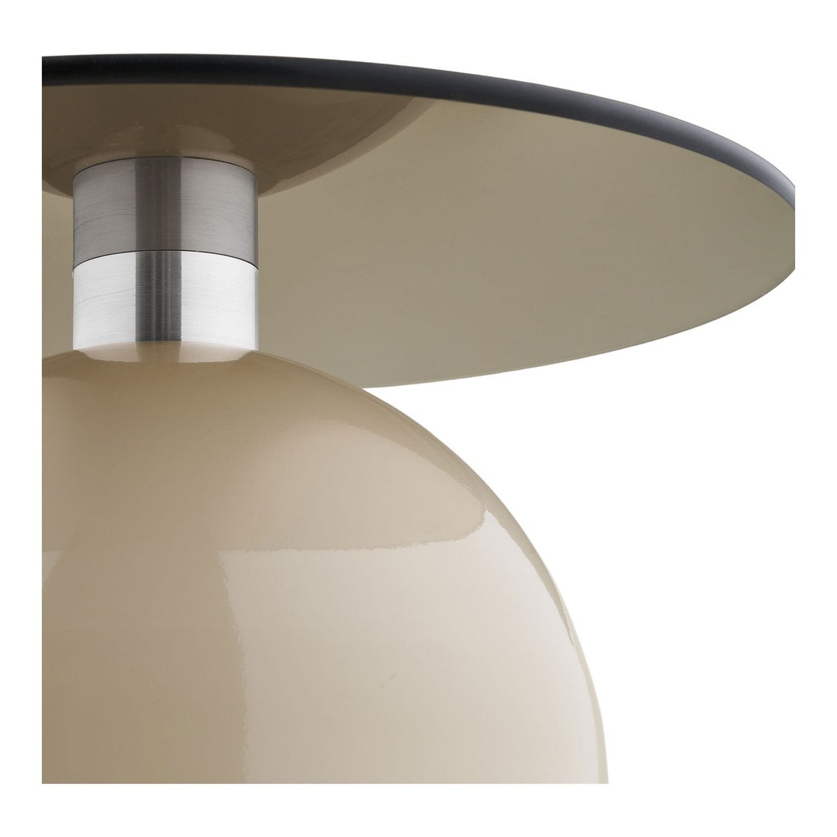 Runder Beistelltisch aus Metall und Glas in Grau-Beige, Ø, 40 × 52 cm | VIA X SELECTION