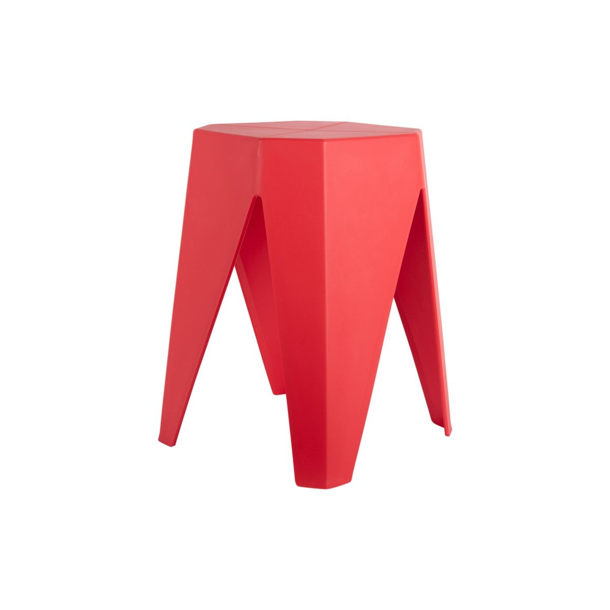 Kompakter Kunststoffhocker in Rot | VIA X SELECTION