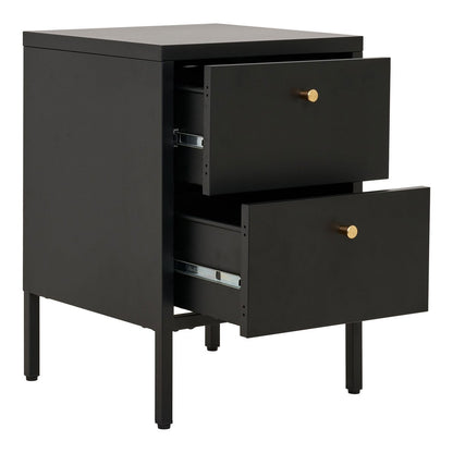 Kommode schwarz mit Messingdetails, 40 × 40 × 60 cm | VIA X SELECTION
