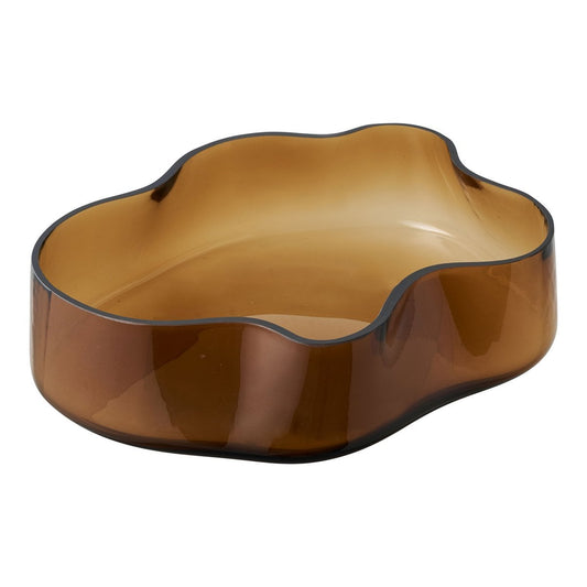Dekotablett aus Rauchglas 29,5 × 24 cm | VIA X SELECTION