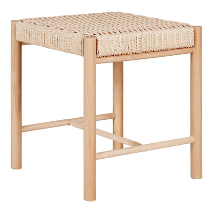 Hocker aus Pappelholz natur mit geflochtener Sitzfläche | VIA X SELECTION