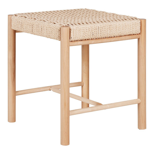 Hocker aus Pappelholz natur mit geflochtener Sitzfläche | VIA X SELECTION