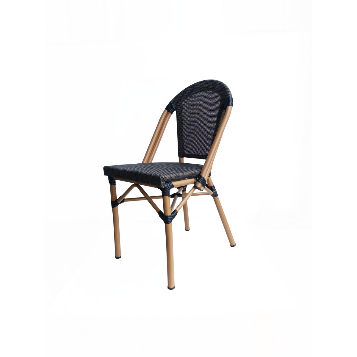 Bistrostuhl in Rattanoptik mit beigem Aluminiumgestell im 2er-Set | VIA X SELECTION