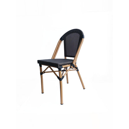 Bistrostuhl in Rattanoptik mit beigem Aluminiumgestell im 2er-Set | VIA X SELECTION