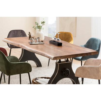 Esstisch Mangoholz A-Gestell mit Kurbelrad, 200 × 100 cm | VIA X SELECTION